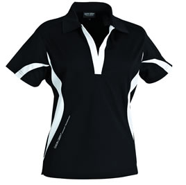 galvin green Womens Janna Golf Shirt Black/White