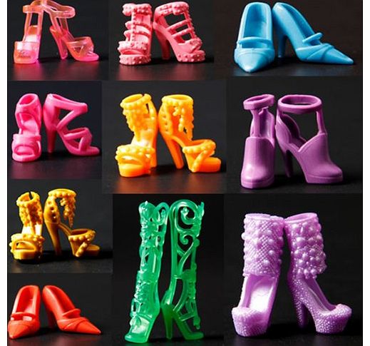 10 Pair Mixed High Heel Shoes For 29cm Barbie Doll Clothes Accessories