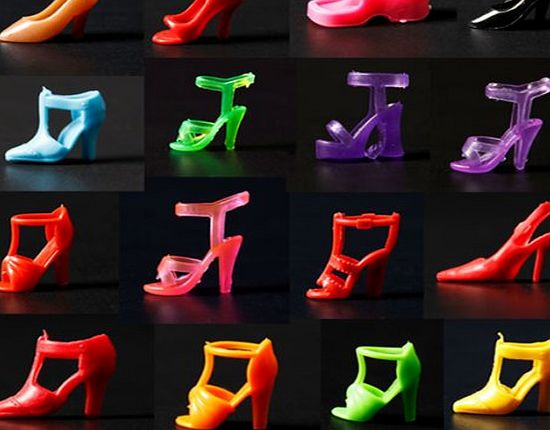 20 Pair Diffirent High Heel Shoes For 290mm Barbie Doll Toy Accessories