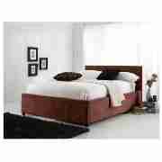 Garbo Double Bed, Mocha Faux Suede with