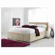 Garbo Faux Suede Double Bed, Ivory