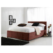 Garbo King Bed, Mocha Faux Suede with
