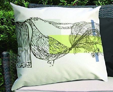 Gardenista Peacock Design Water Resistant Outdoor Filled Cushion for Cane/Garden Furniture