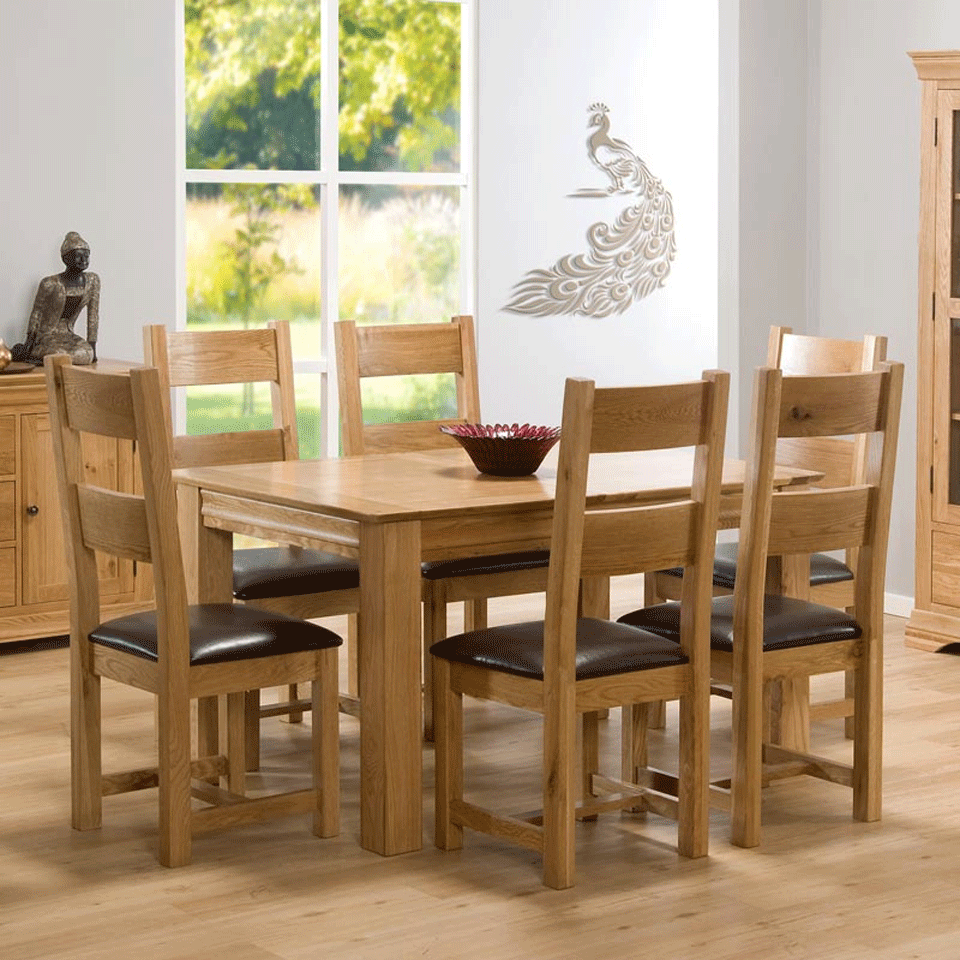 Gardens and Homes Direct Constance Oak 6 Seat Extending Dining Set