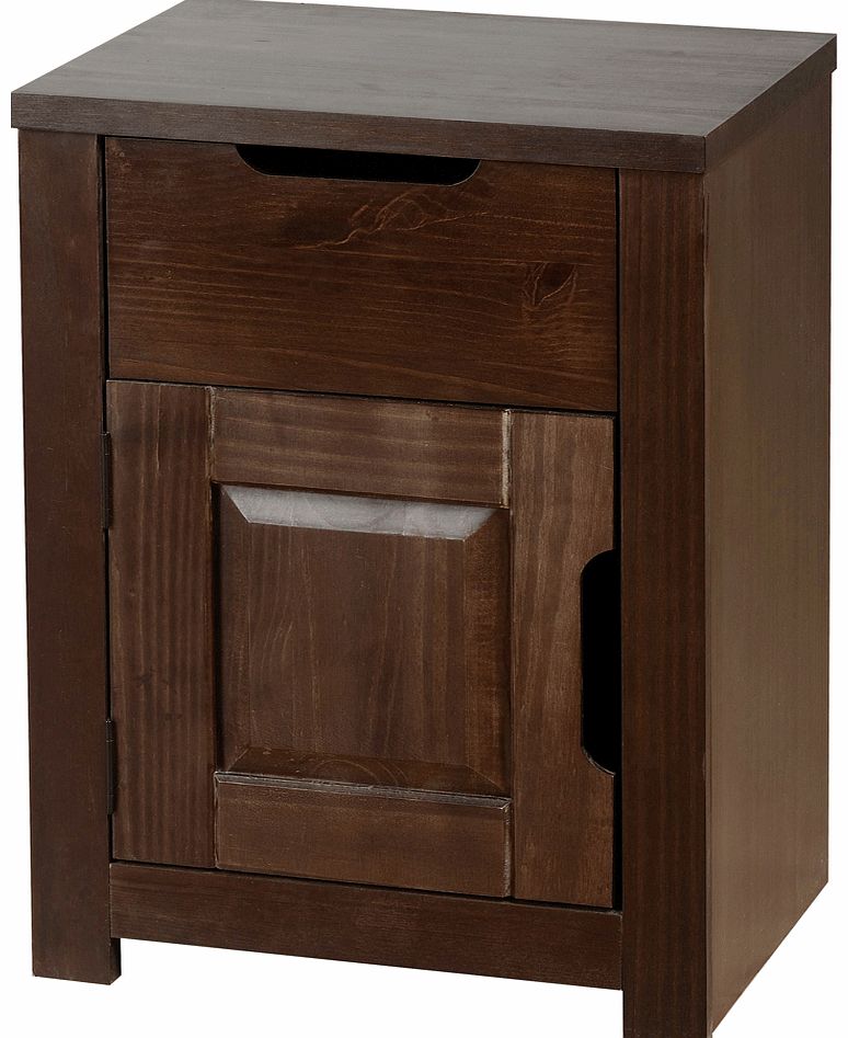 Eclipse Pine Bedside Cabinet with Walnut Finish