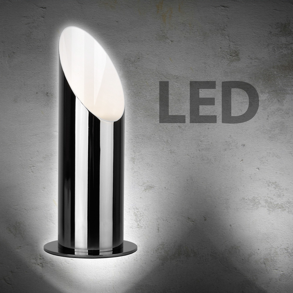 LED Uplighter Floor Lamp in Black Chrome