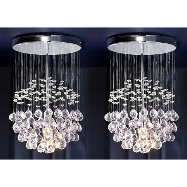 Gardens and Homes Direct Pair of Denver Ceiling Light Chandeliers in Chrome