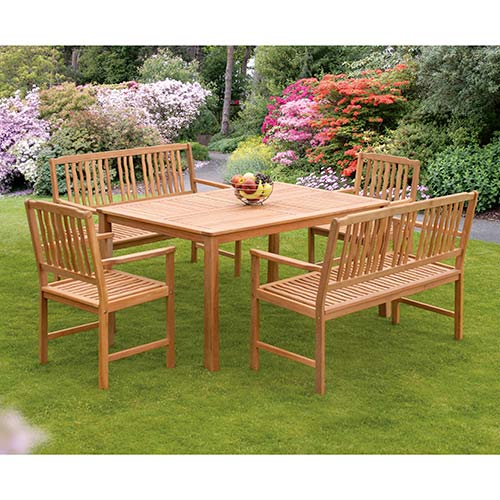 Gardens and Homes Direct St. Tropez Hardwood 6 Seat Family Dining Set