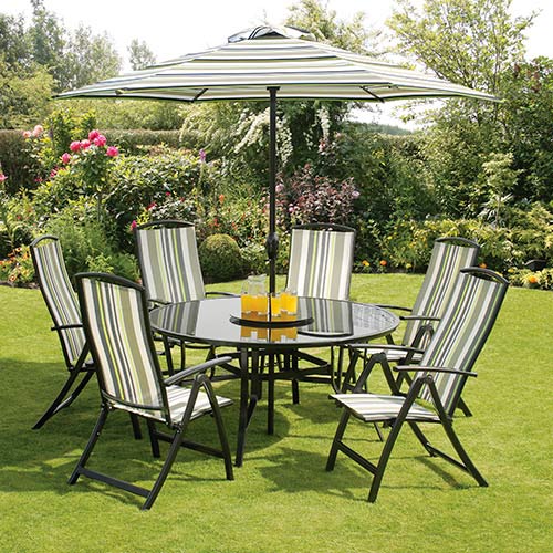 Gardens and Homes Direct Suntime Antigua Mint 6 Seat 1.5m Round Dining Set