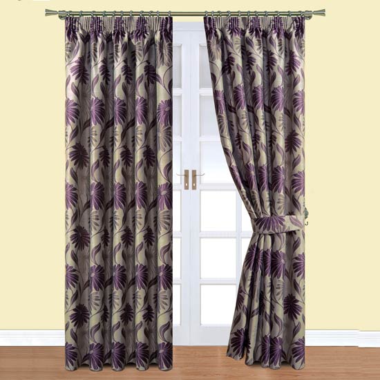 Tavie Plum Fully Lined Curtains 66``x90
