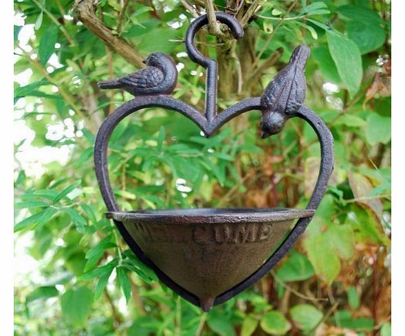 Cast Iron Hanging Heart Bird Feeder For The Garden