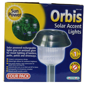 Gardman Orbis Solar Accent Lights x 4