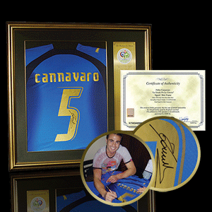 GBM 2006 Cannavaro Signed World Cup Framed Shirt
