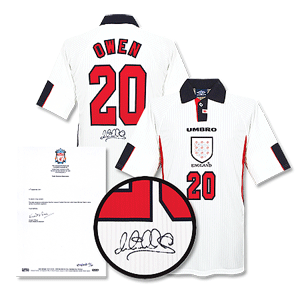 GBM 97-98 England Michael Owen Signed Shirt