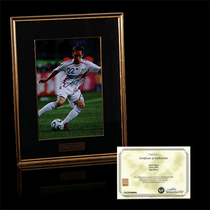 GBM Frank Ribery Signed France 2005 Framed Photo (White Shorts)