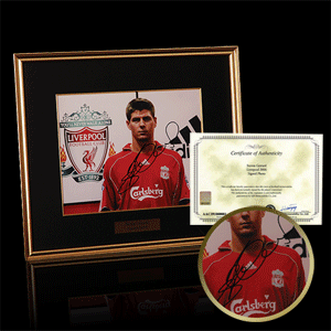 GBM Steven Gerrard Signed Liverpool 2006 Framed Photo
