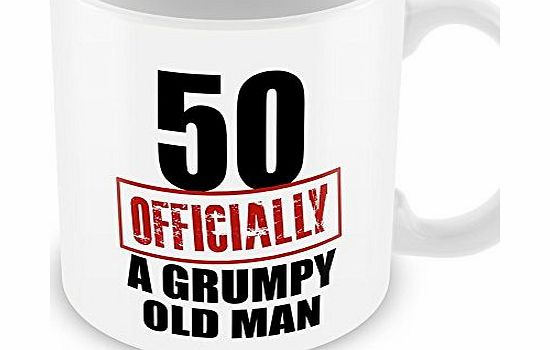 GBP INTERNATIONAL 50 Officially A Grumpy Old Man - Funny Novelty 50th Birthday Gift Mug