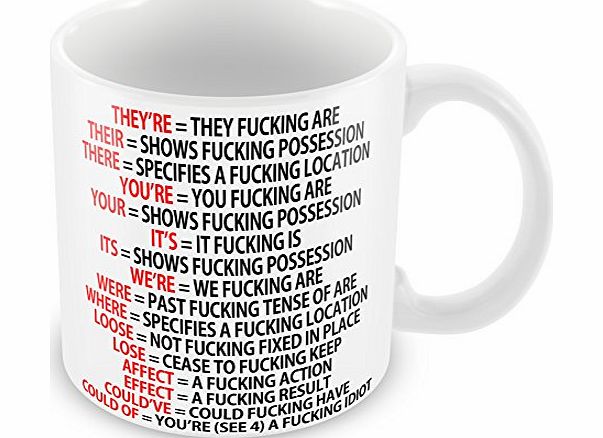 GBP INTERNATIONAL Grammar Expletive Novelty Funny Gift Mug