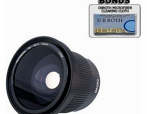 GBROTH .42x HD Super Wide Angle Panoramic Macro Fisheye Lens For The Sony Alpha SLT-A58 Digital Camera Which Have Any Of These (18-70mm, 18-55mm, 75-300mm, 55-200mm, 35mm f/1.8, 85mm f/2.8, 50mm, 100mm) Sony