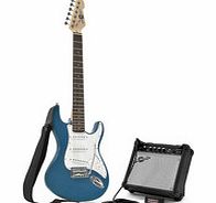 Gear4Music 3/4 LA Electric Guitar   Amp Pack Blue