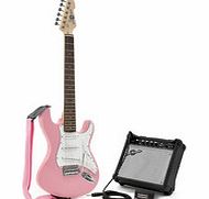 Gear4Music 3/4 LA Electric Guitar   Amp Pack Pink