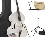 Gear4Music 3/4 Size Double Bass Back to School Pack White