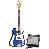 Gear4Music 3/4 Size Junior Bass Guitar and Amp BLUE