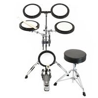 Gear4Music 5 piece Practice Pad Drum Kit   Stool by