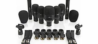Gear4Music 7 Piece Drum Mic Set with Carry Case by