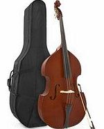 Gear4Music Deluxe 3/4 Solid Top Double Bass   Case by
