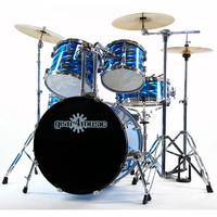 Gear4Music Deluxe Drum Kit by Gear4music Laser Blue
