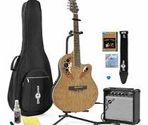 Gear4Music Deluxe Round Back Acoustic Guitar   Complete Pack