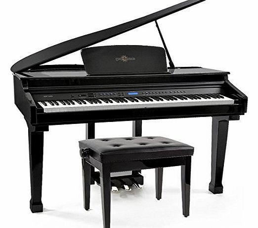 Digital Baby Grand Piano with Deluxe Piano Stool by Gear4music