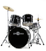 gear4music Drum Kit by Gear4music- 5 Piece- BLACK