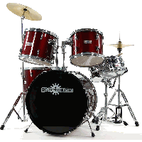 Gear4music Drum Kit by Gear4music- 5 Piece- RED