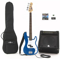 Gear4Music Electric G-4 Bass Guitar   80W Power Pack Blue