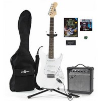 Gear4Music Electric-ST Guitar and Complete Pack White