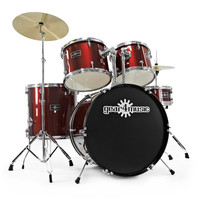 Gear4Music GD-2 Drum Kit by Gear4music Wine Red