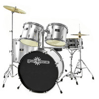 GD-5 Drum Kit by Gear4music 5 Piece SILVER