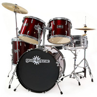 Gear4Music GD-5 Drum Kit by Gear4music 5 Piece WINE RED