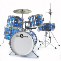 Junior 5 Piece Drum Kit by Gear4music Laser Blue