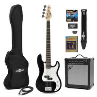 LA Bass Guitar + 25W Amp Pack Black