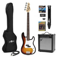Gear4Music LA Bass Guitar   25W Amp Pack Sunburst