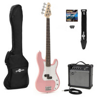 Gear4Music LA Bass Guitar   Amp Pack Pink