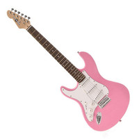 LA Left Handed Electric Guitar by Gear4music Pink