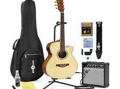 Gear4Music Single Cutaway Electro Acoustic Guitar  