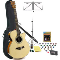 Gear4Music Single Cutaway Electro Acoustic Natural
