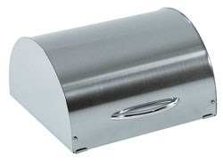 Small Bread Bin Stainless Steel and Wood