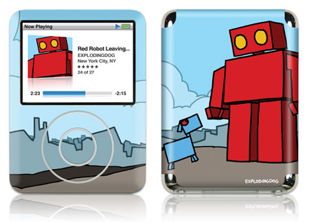 iPod 3rd Nano Video GelaSkin Red Robot Leaving