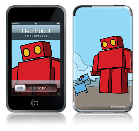 Gelaskins iPod Touch 1st Gen GelaSkin Red Robot Leaving